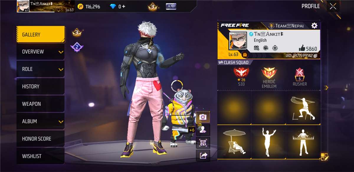 Game account sale Free Fire